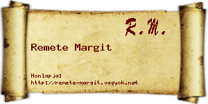 Remete Margit névjegykártya